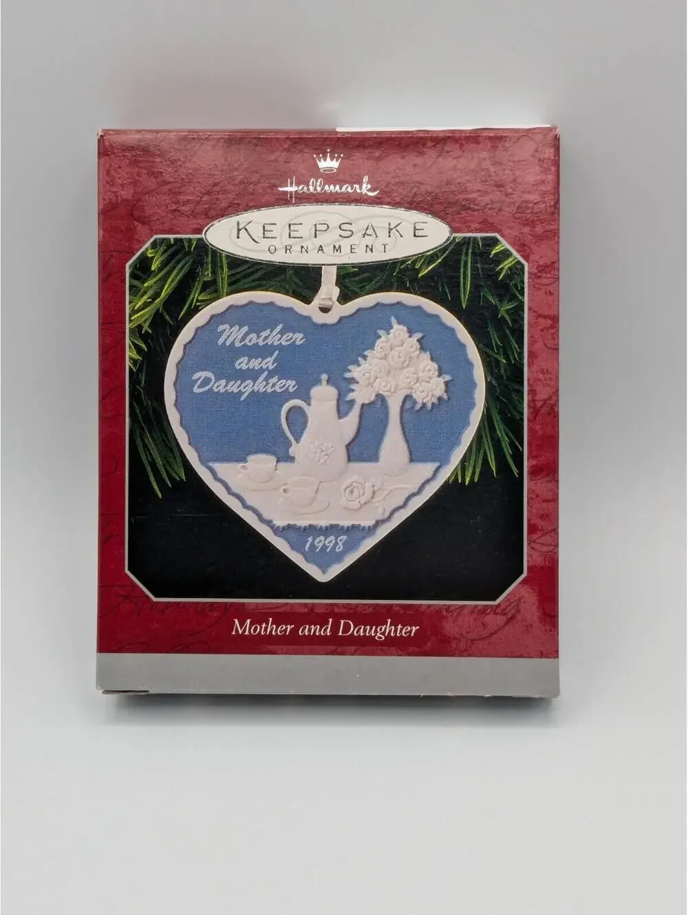 Hallmark Keepsake Mother and Daughter 1998, Vintage Porcelain Christmas Ornament